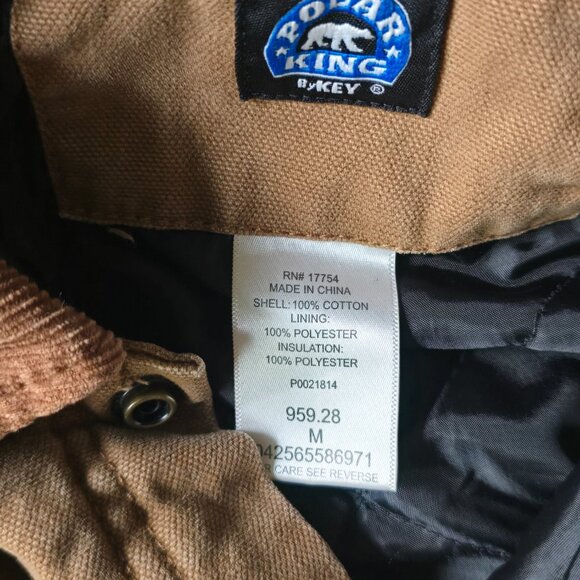 Youth Boys Polar King by Key Duck Long Sleeve Overall in tan canvas Sz M - Picture 9 of 12